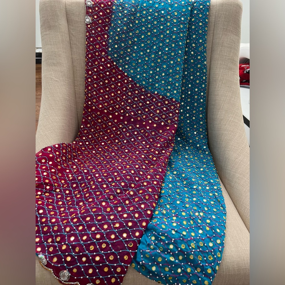 Saree with Mirror Work